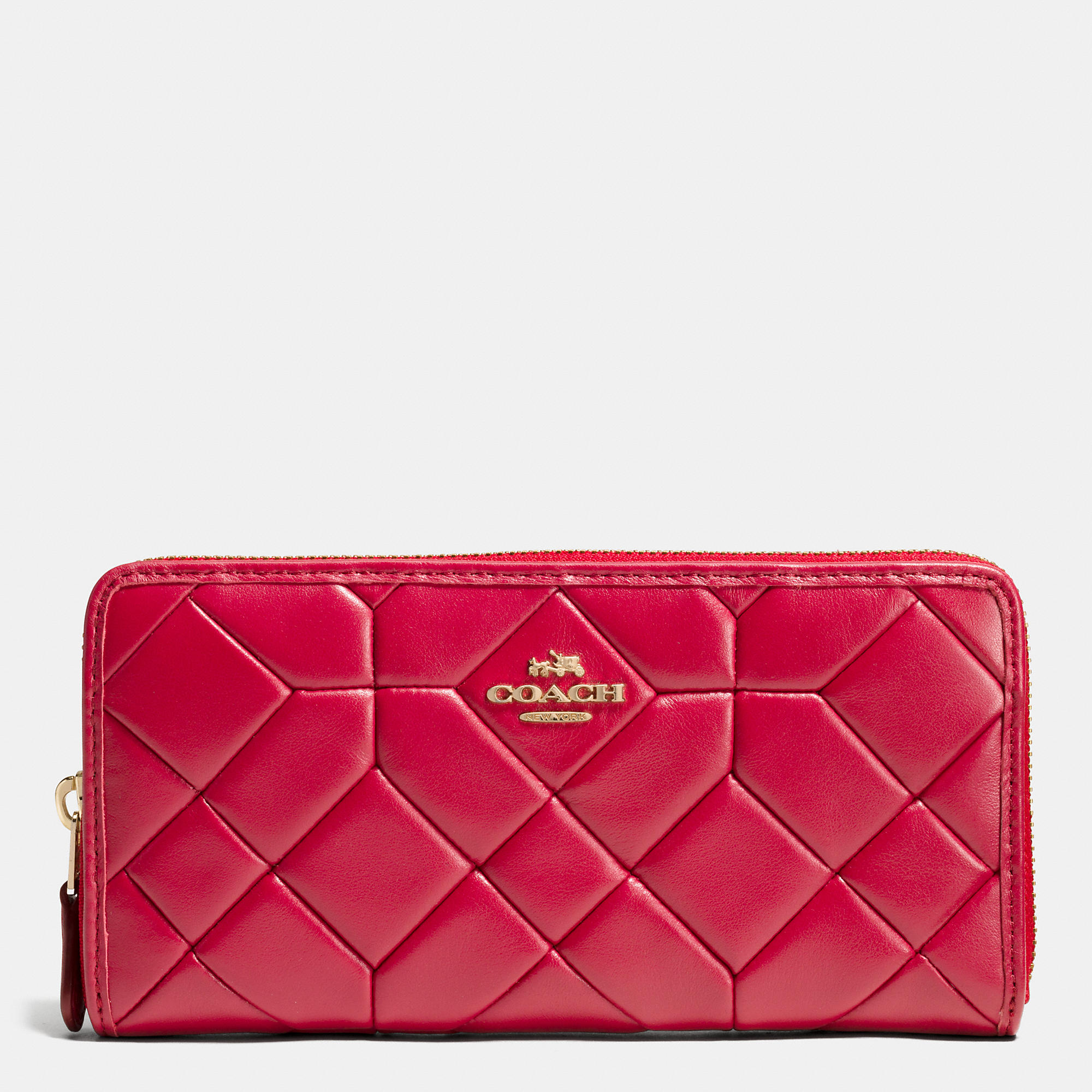 Storage Pocket Coach Canyon Quilt Accordion Zip Wallet In Calf Leather | Coach Outlet Canada